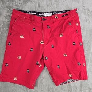 Denim & Flower Ricky Singh Men's Chino Shorts 34 Americana Patriotic 4th Of July